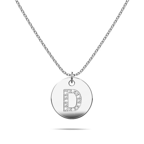 Initials Fabulous Alphabet Letter Necklace White Gold Layered Steel Jewellery